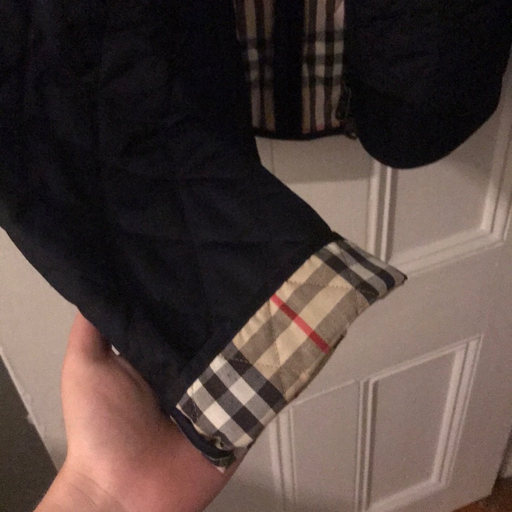Navy Burberry Quilted Jacket - Picture 3 of 3